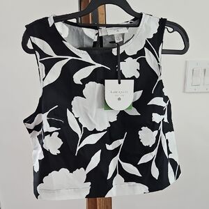 Kate Spade Black and White Floral Women's Top